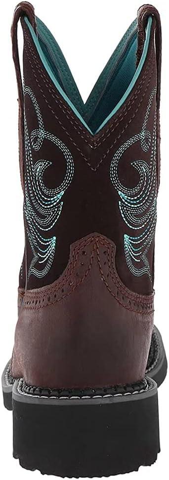 imageSWZEC Bottes Cowboy Femme Mode Broderie Classique Cowgirl Bottines Western Vintage Casual Bottines Hiver 3542Marron Bleu