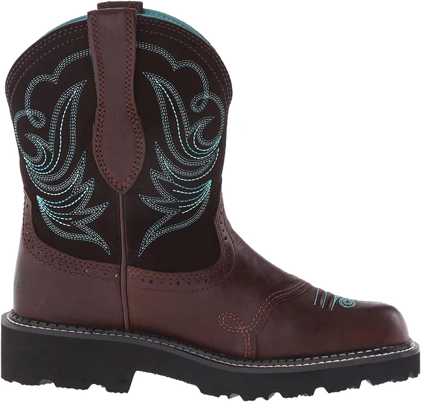 imageSWZEC Bottes Cowboy Femme Mode Broderie Classique Cowgirl Bottines Western Vintage Casual Bottines Hiver 3542Marron Bleu