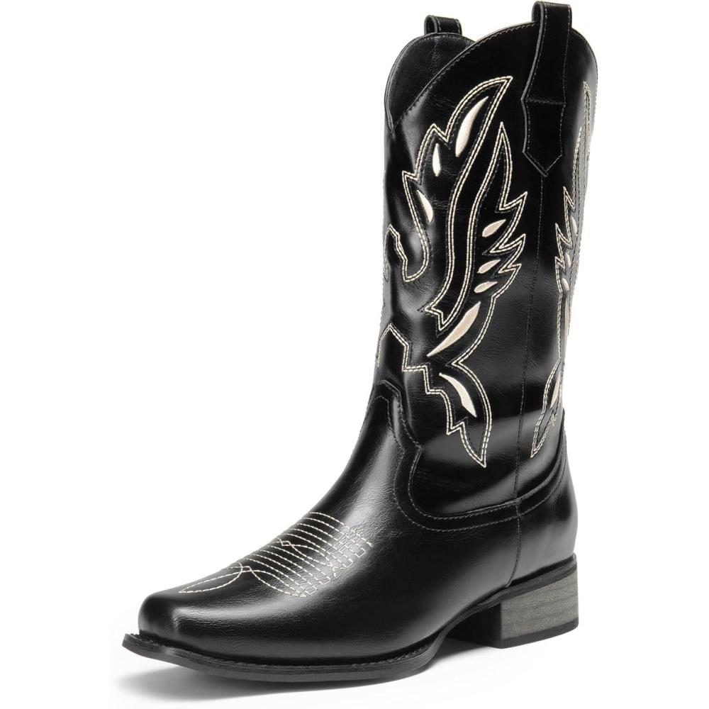 imageDREAM PAIRS Sdmb2220w Botte de western FemmeNoir 1