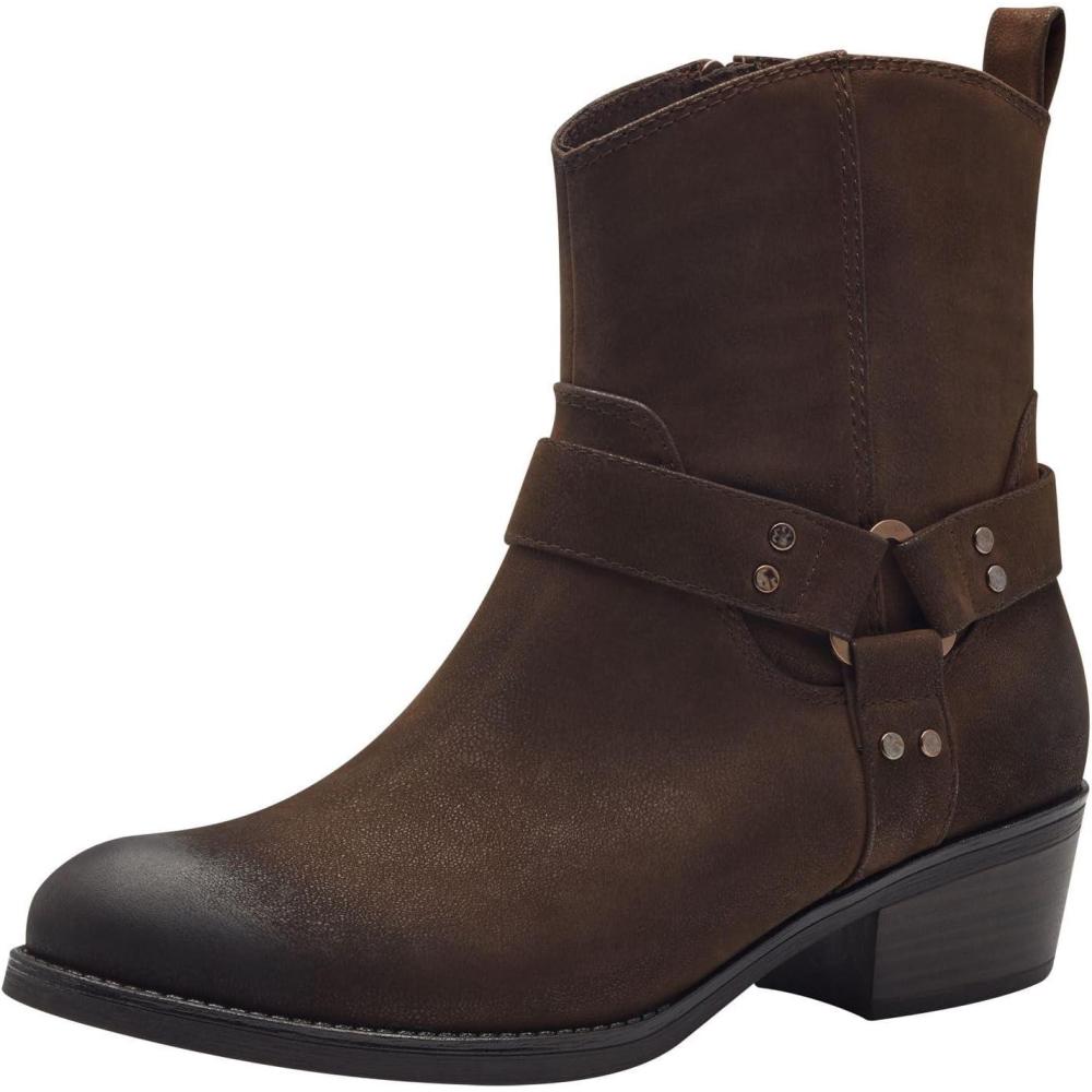 imageMARCO TOZZI Femme Bottines Zippes 22532443 Botte de WesternCaf Nubuck