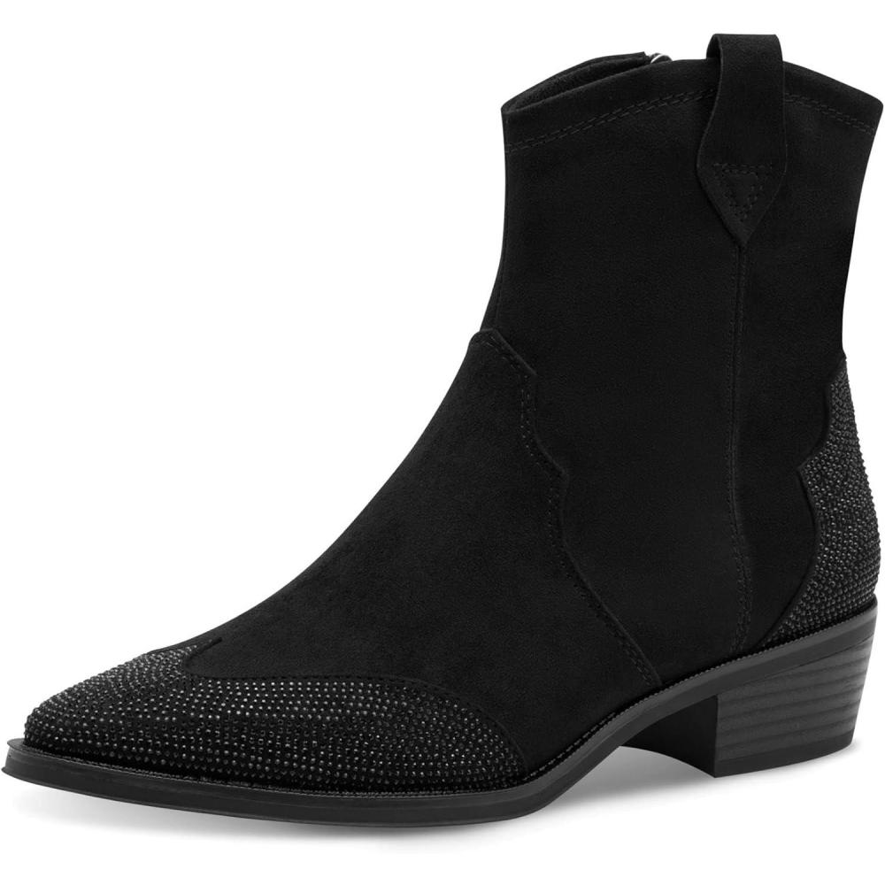 imageMARCO TOZZI Femme Bottines Zippes 22534043 Botte de WesternNoir