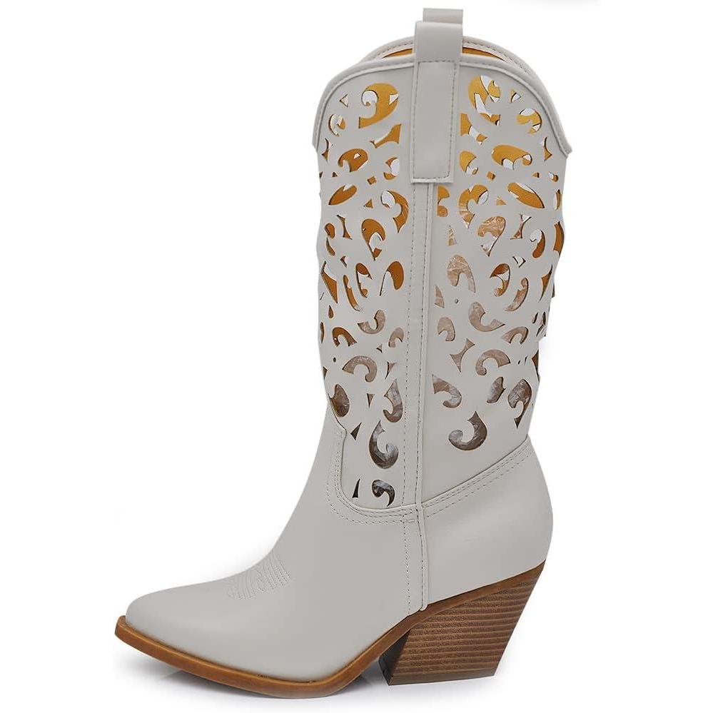 imageTexani DT16 Cowboy Western Bottes pour femme Blanc 1950 blanc rembourr80 3 Beige