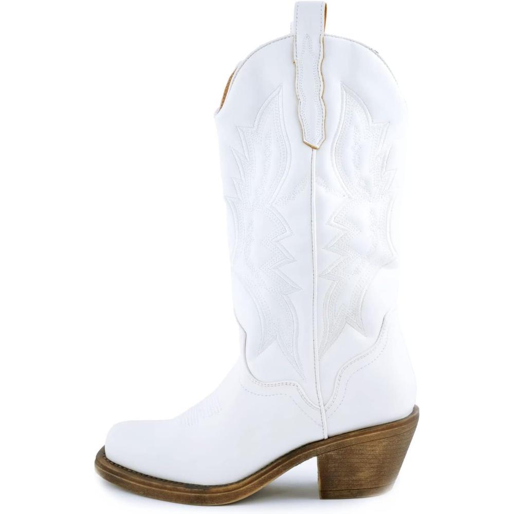 imageToocool Bottes femme texans cowboy western camperos chaussures bottes YG886Blanc