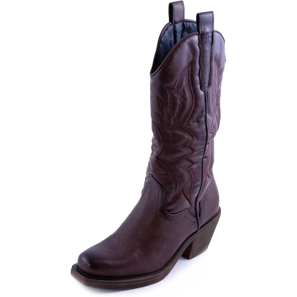 imageToocool Bottes femme texans cowboy western camperos chaussures bottes YG886Marron