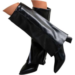 Bottes Cowboy Femme, Elégantes Avec Talon Haut Bottine, Medievales Talon Bottines, Botte De Cowboy Western Avec Haute Chaussure Femme Confortable Chaussure(C3 Schwarz)