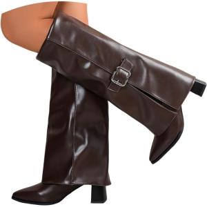 Bottes Cowboy Femme, Elégantes Avec Talon Haut Bottine, Medievales Talon Bottines, Botte De Cowboy Western Avec Haute Chaussure Femme Confortable Chaussure(C3 Braun)