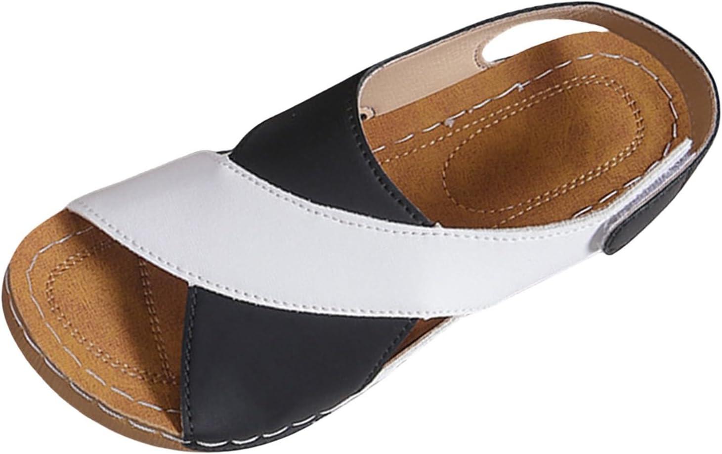 imageGenerico Sandales orthopdiques pour femme dt lgantes lgres orthopdiques confortables antidrapantes sandales compenses lavables plage de sport en plein air chaussures de randonneNoir