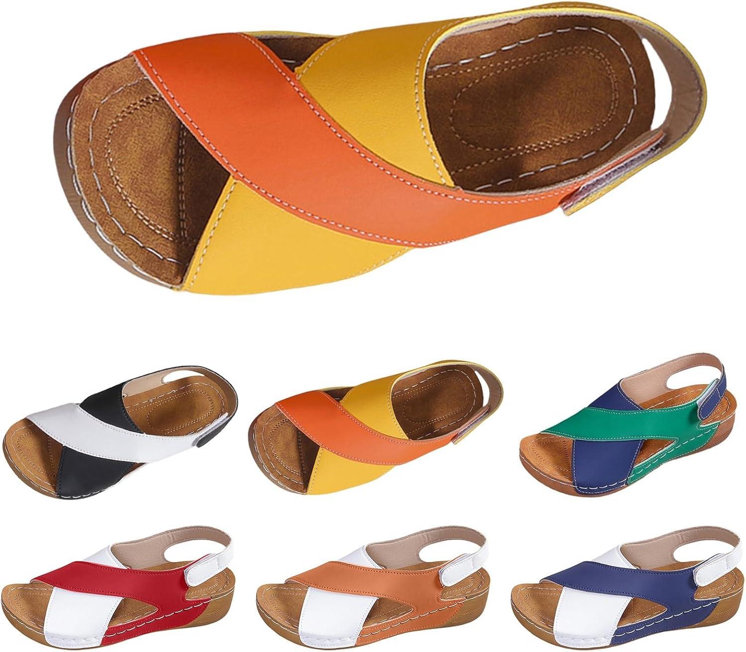 imageGenerico Sandales orthopdiques pour femme dt lgantes lgres orthopdiques confortables antidrapantes sandales compenses lavables plage de sport en plein air chaussures de randonneJaune
