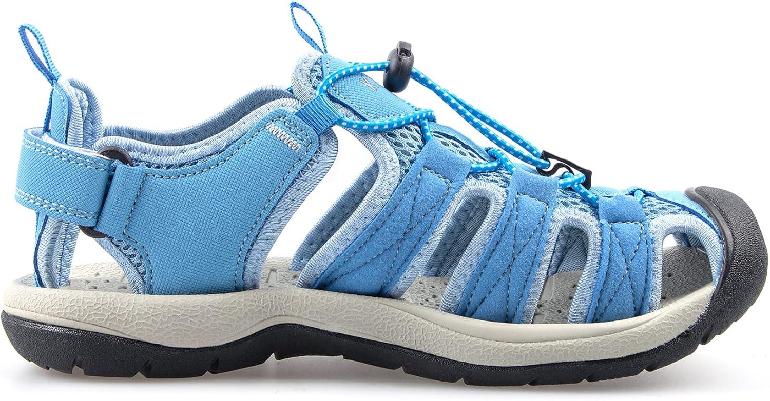 imageKnixmax Sandales de Randonne Femme Homme tBout Ferm Antidrapantes et Lgres et ConfortSandale de sport Outdoor Sandale de MarcheEU 3746Femme Bleu Crochet et Boucle Rglables