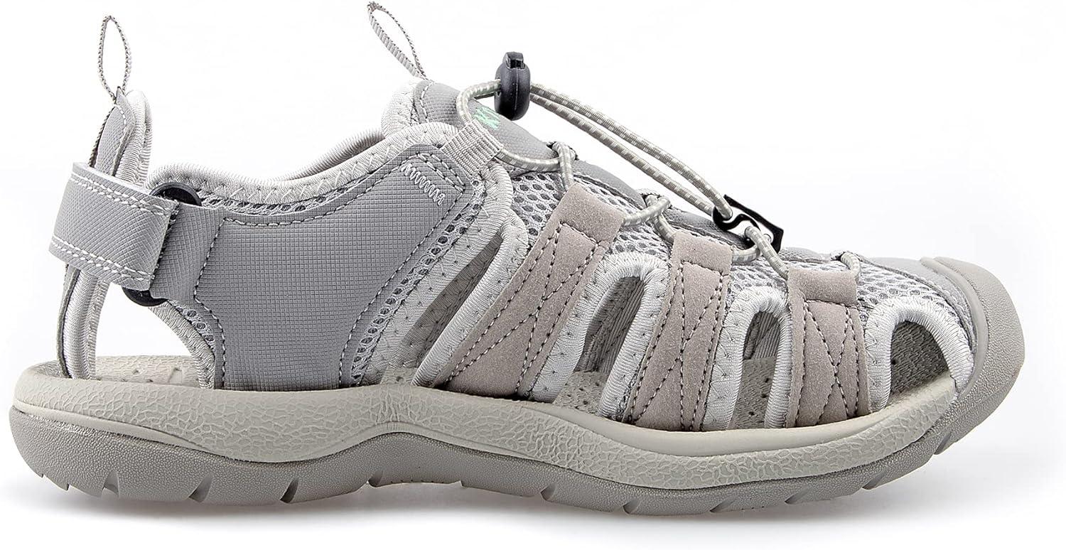 imageKnixmax Sandales de Randonne Femme Homme tBout Ferm Antidrapantes et Lgres et ConfortSandale de sport Outdoor Sandale de MarcheEU 3746Femme Gris Crochet et Boucle Rglables