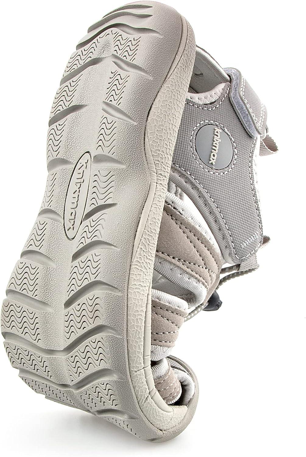 imageKnixmax Sandales de Randonne Femme Homme tBout Ferm Antidrapantes et Lgres et ConfortSandale de sport Outdoor Sandale de MarcheEU 3746Femme Gris Crochet et Boucle Rglables