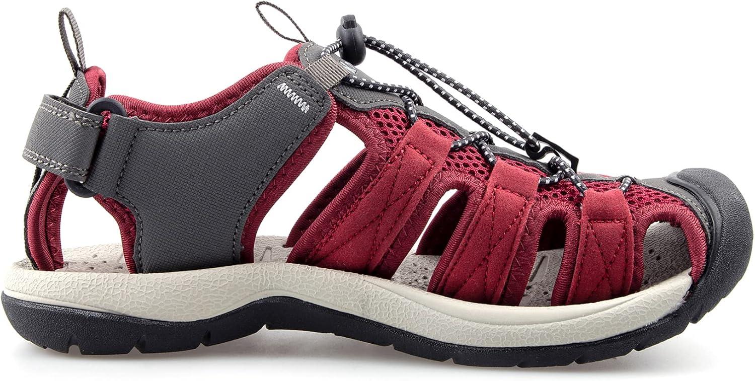 imageKnixmax Sandales de Randonne Femme Homme tBout Ferm Antidrapantes et Lgres et ConfortSandale de sport Outdoor Sandale de MarcheEU 3746Femme Rouge Crochet et Boucle Rglables