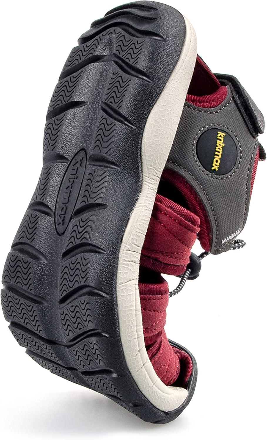 imageKnixmax Sandales de Randonne Femme Homme tBout Ferm Antidrapantes et Lgres et ConfortSandale de sport Outdoor Sandale de MarcheEU 3746Femme Rouge Crochet et Boucle Rglables