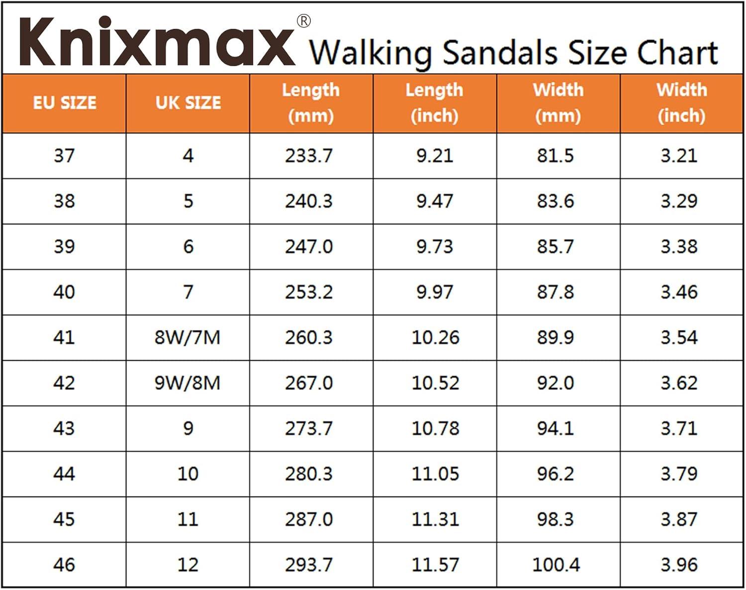 imageKnixmax Sandales de Randonne Femme Homme tBout Ferm Antidrapantes et Lgres et ConfortSandale de sport Outdoor Sandale de MarcheEU 3746Noir Crochet et Boucle Rglables