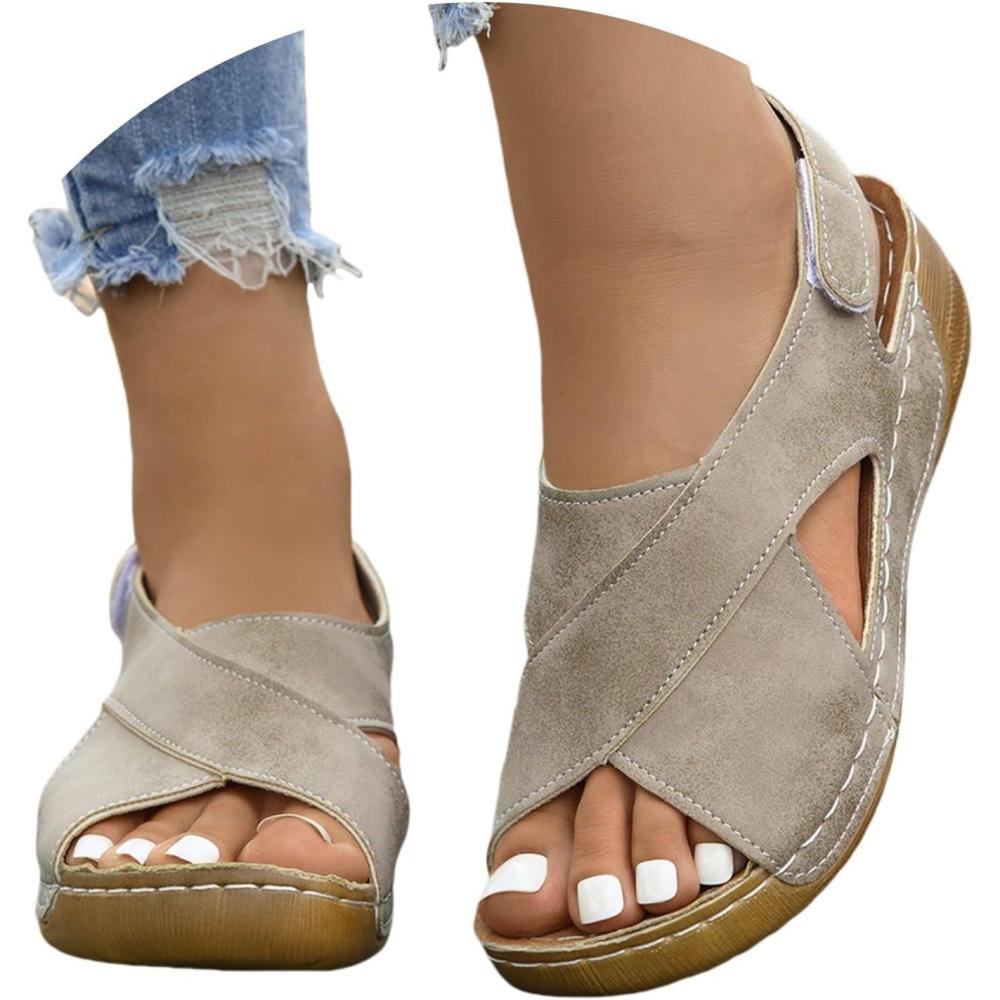 imageGenerico Sandales orthopdiques pour femme dt lgantes lgres orthopdiques confortables antidrapantes sandales compenses lavables plage de sport en plein air chaussures de randonneMarron