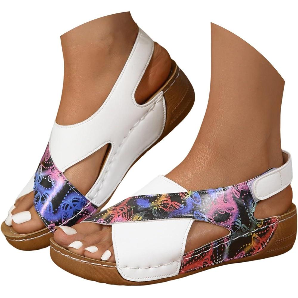 imageGenerico Sandales orthopdiques pour femme dt lgantes lgres orthopdiques confortables antidrapantes sandales compenses lavables plage de sport en plein air chaussures de randonneBleu Fonc