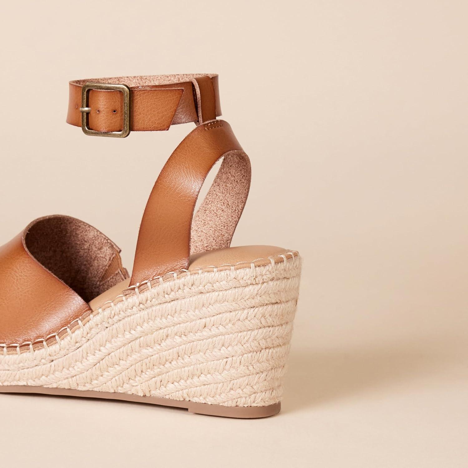 imageAmazon Essentials Sandale Espadrille Compense Confortable FemmeHavane