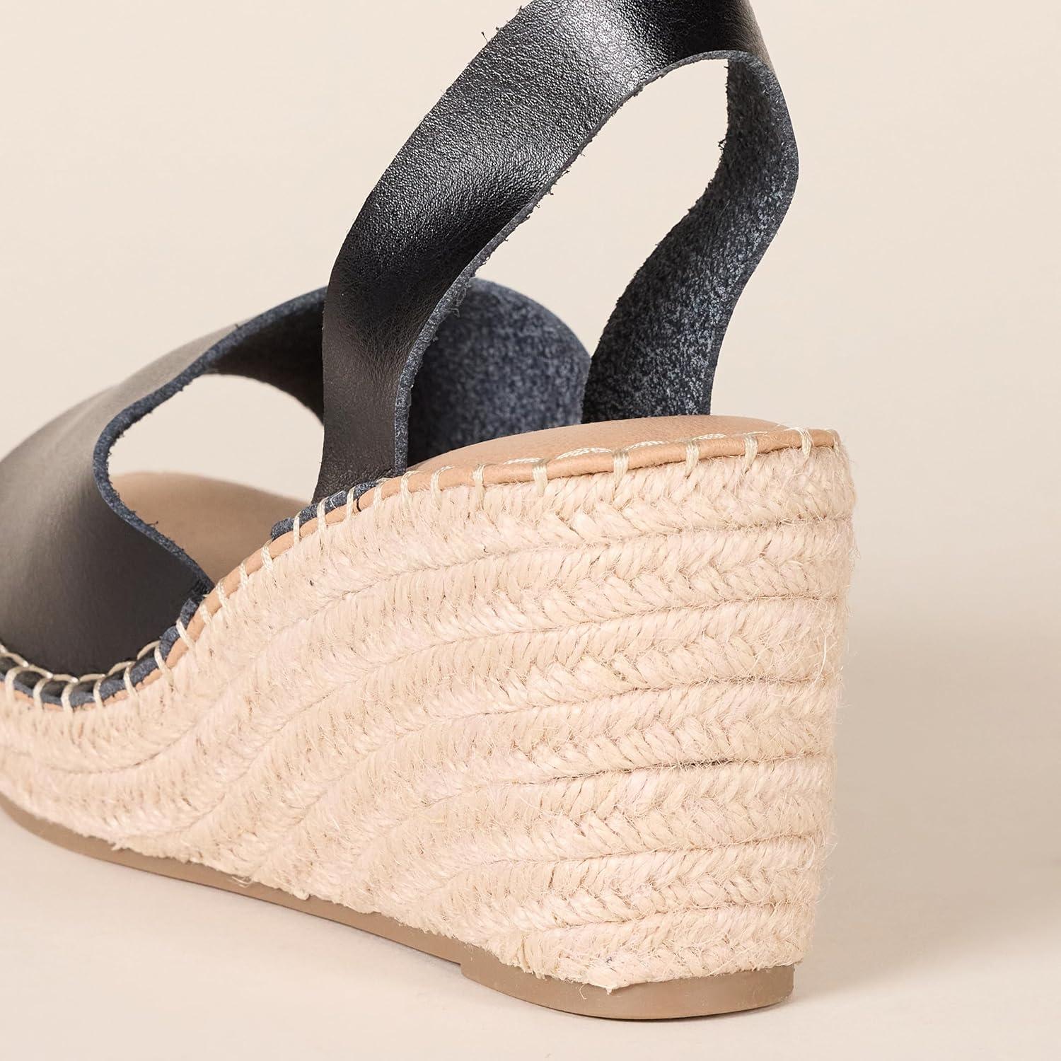 imageAmazon Essentials Sandale Espadrille Compense Confortable FemmeNoir