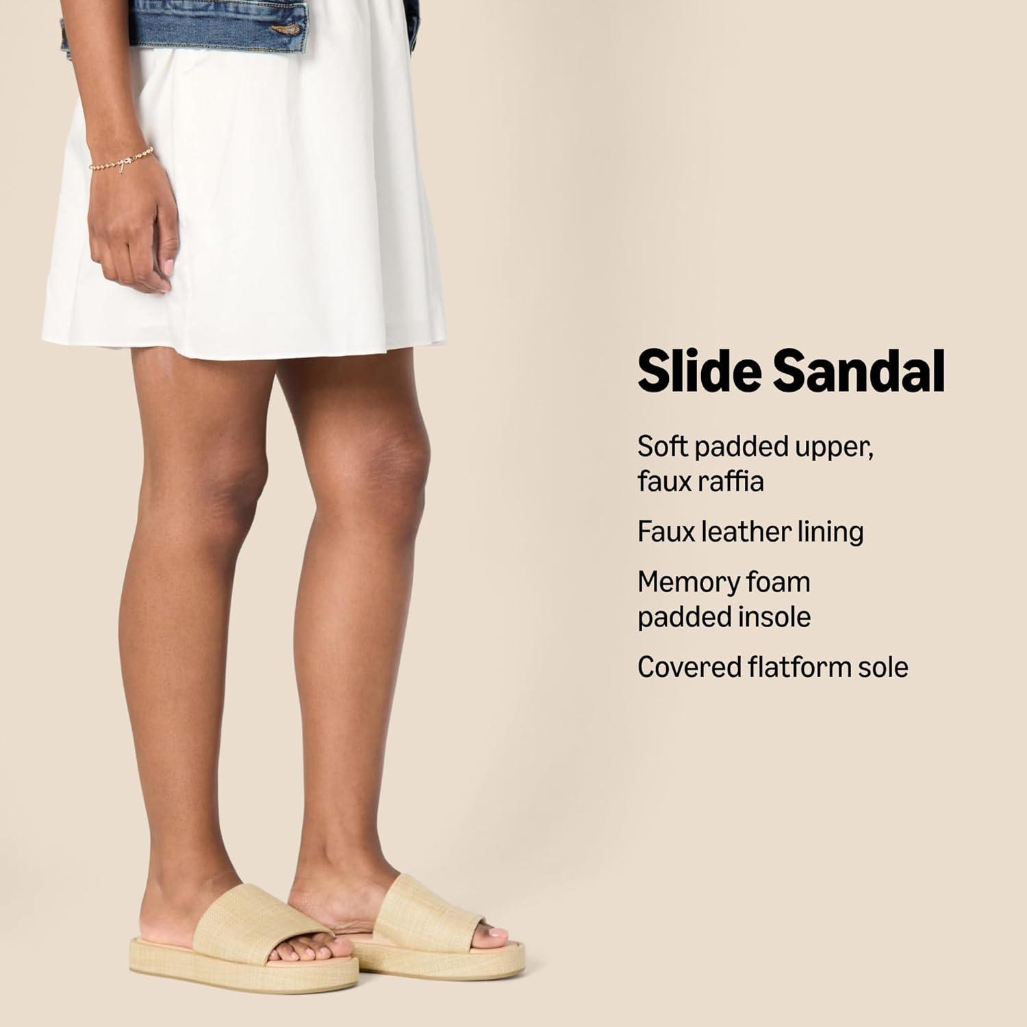 imageAmazon Essentials Sandales Plates compenses Enfiler FemmeSable