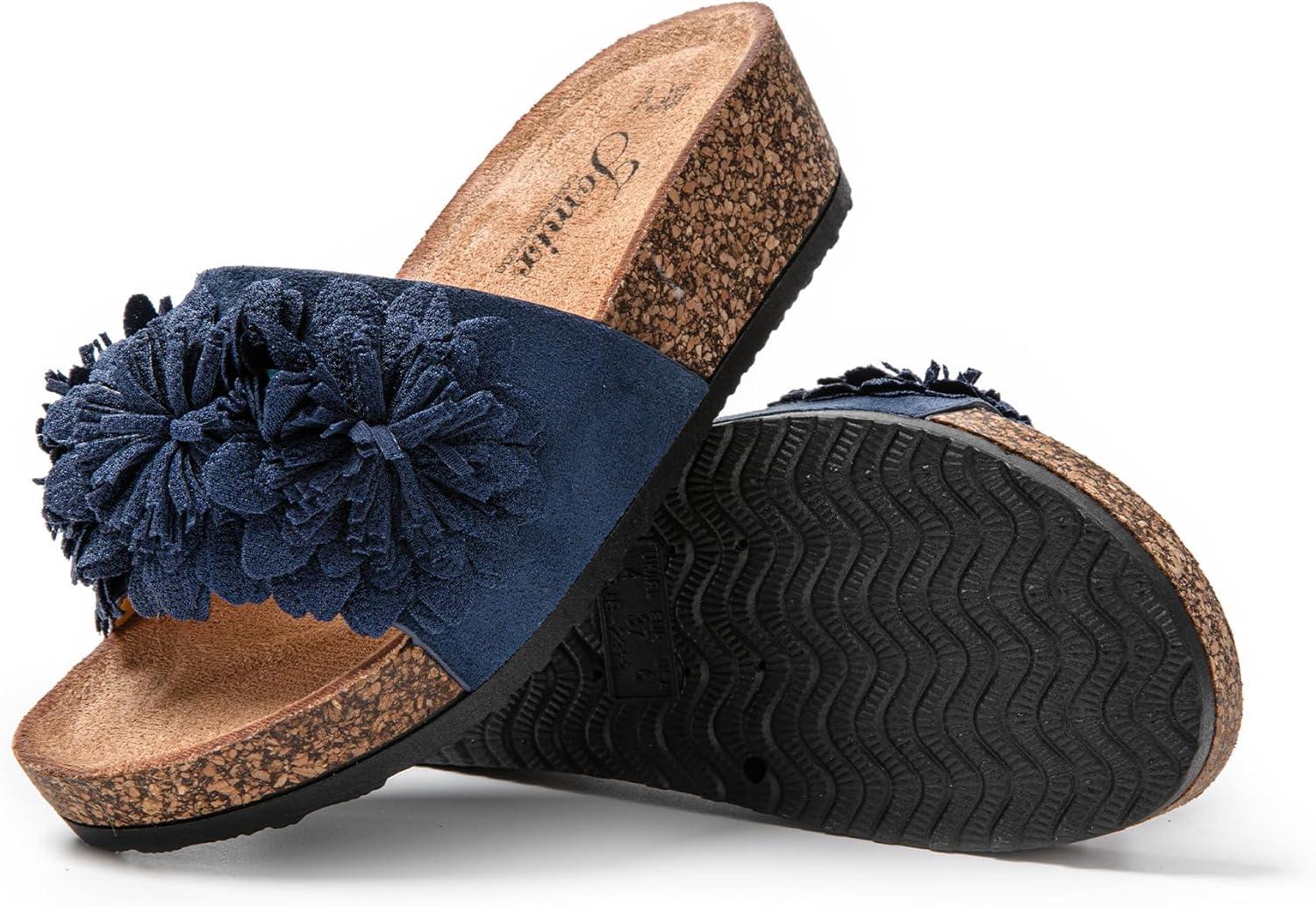 imageJOMIX Claquettes Femme Claquettes Compenses Femme Claquette Femme Imprim Chaussons dt Sandales Femme Confortables pour Maison Piscine PlageMarine