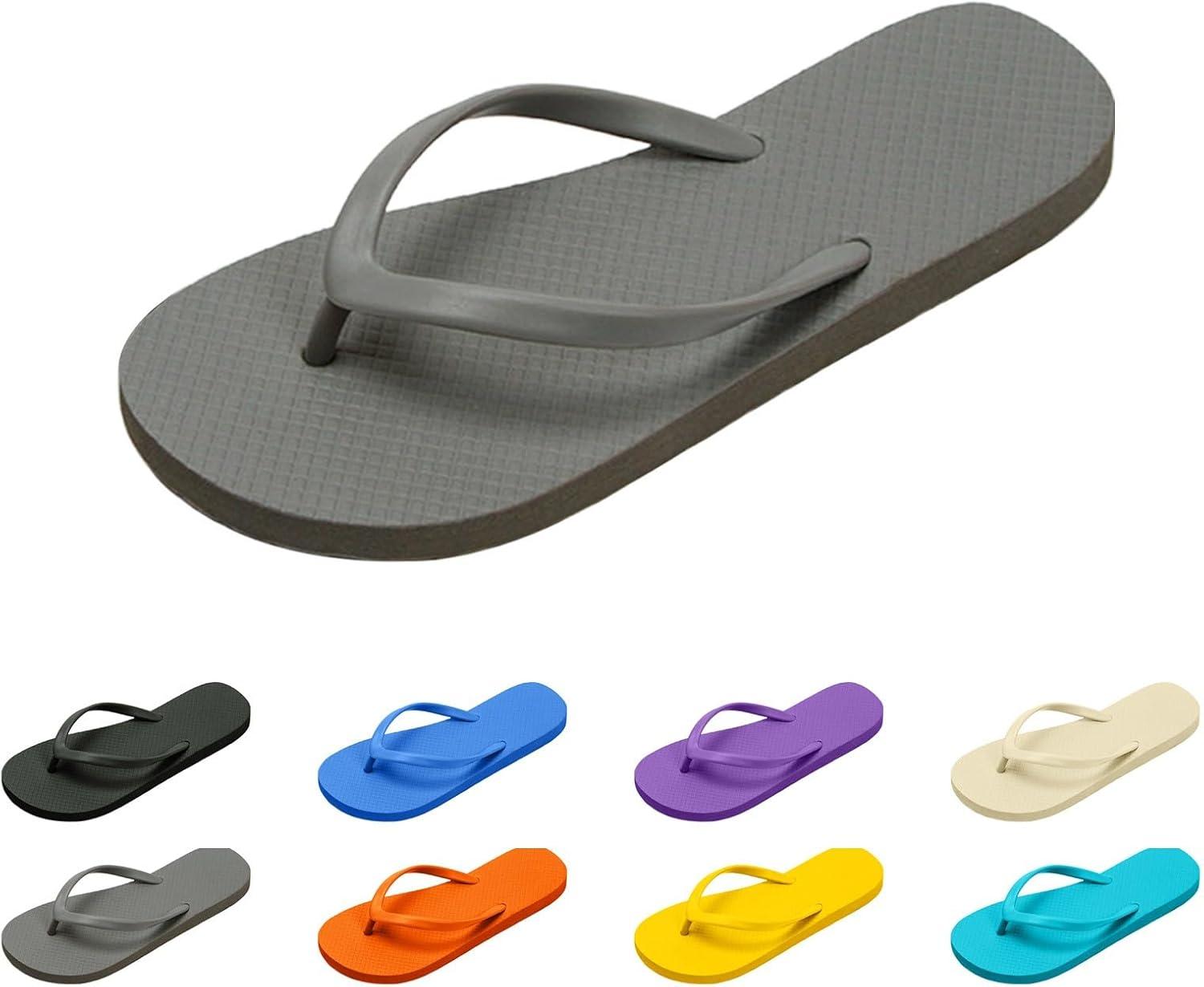 imageTongs pour Femmes Pantoufles de Douche pour Femmes Sandales Plates adaptes la Salle de Bain dt la Plage Piscine Tongs lgres et Basiques en Chaussures Scurit FemmesGris