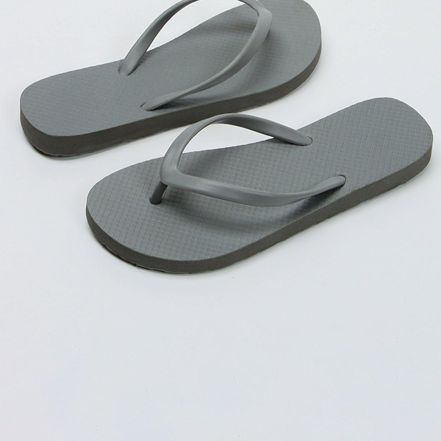 imageTongs pour Femmes Pantoufles de Douche pour Femmes Sandales Plates adaptes la Salle de Bain dt la Plage Piscine Tongs lgres et Basiques en Chaussures Scurit FemmesGris