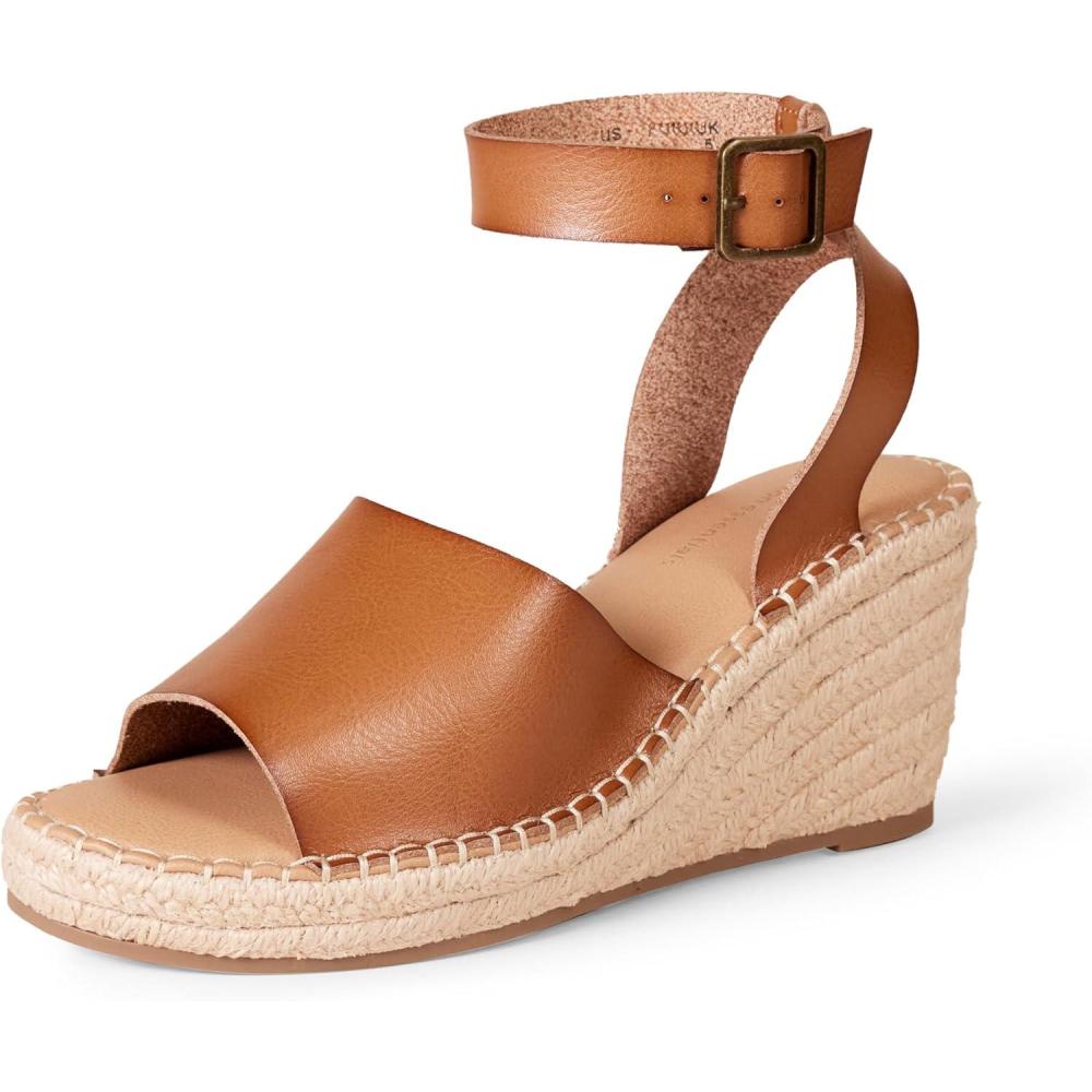 imageAmazon Essentials Sandale Espadrille Compense Confortable FemmeHavane
