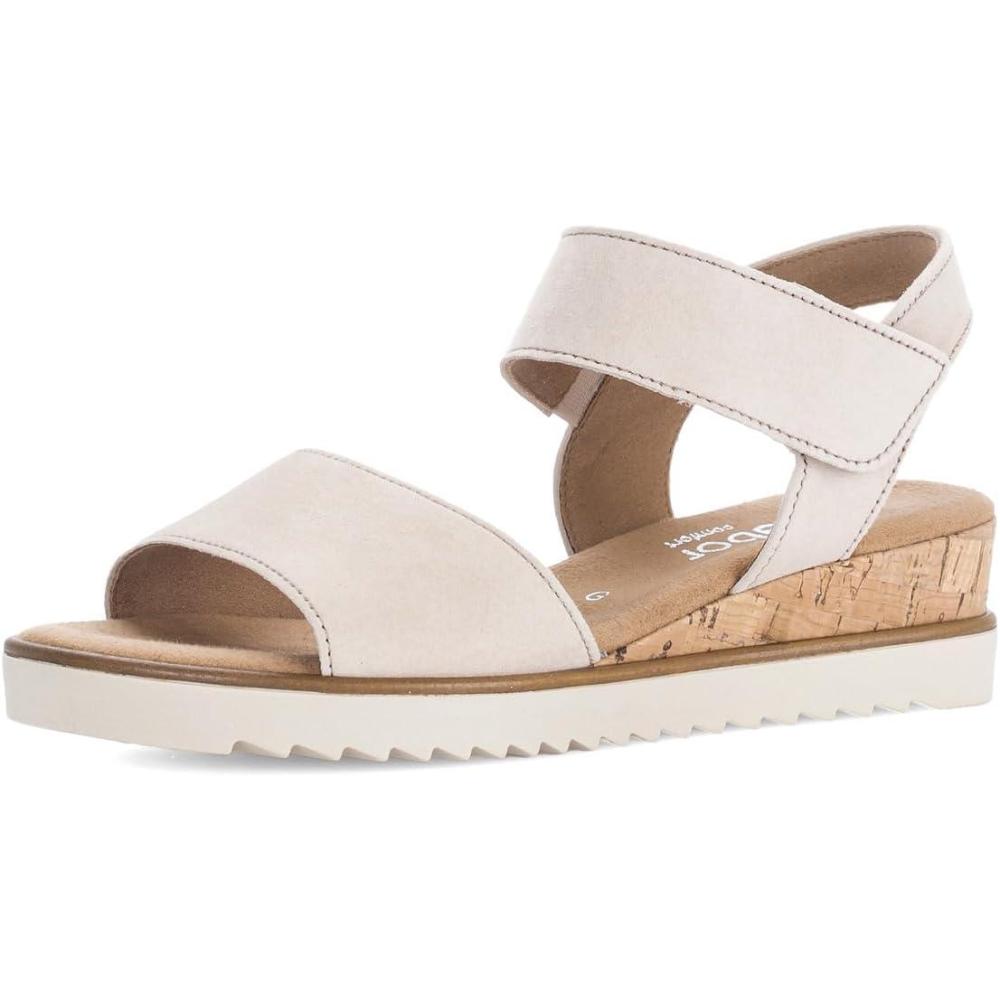 imageGabor Raynor 6275050 White Leather Womens Adjustable Low Wedge Sandals0 33