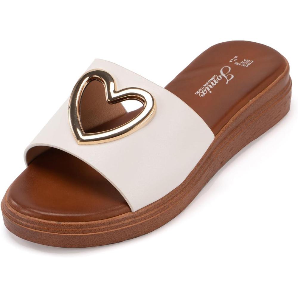 imageJOMIX Sandales Femmes Compenss avec Cur Tongs Femme t Confortables pour Piscine Plage MerBlanc