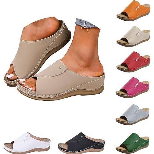 imageSandales Femme Semelle OrthopDique Femme T Confortable Sandales 2025 CompensEs Pour LT Multiples CouleursAvec Support PlantaireIdAles Pour Marcher02 Beige