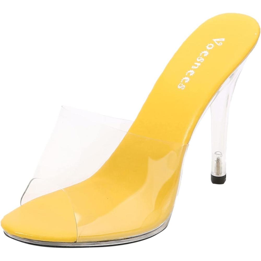 imageSandales Femme Sexy Talons Hauts Sandales Transparentes Chaussures t De Piscine Plage Sandales Sandales Et Mules Pour Femme Tong Compensee Sandales Pour La Plage LextrieurJaune