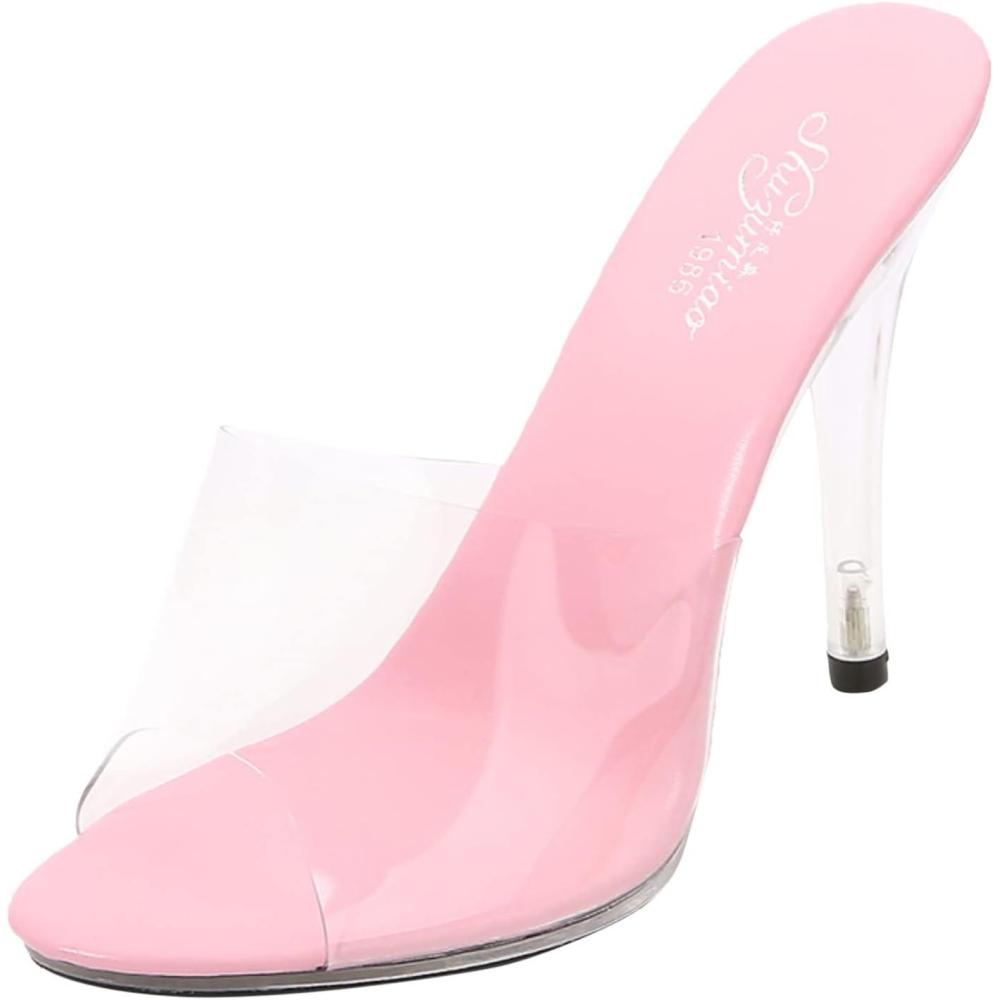 imageSandales Femme Sexy Talons Hauts Sandales Transparentes Chaussures t De Piscine Plage Sandales Sandales Et Mules Pour Femme Tong Compensee Sandales Pour La Plage LextrieurRose
