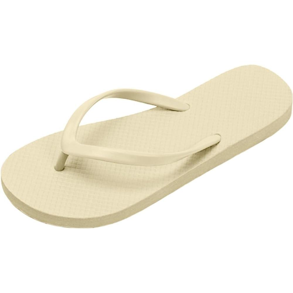 imageTongs pour Femmes Pantoufles de Douche pour Femmes Sandales Plates adaptes la Salle de Bain dt la Plage Piscine Tongs lgres et Basiques en Chaussures Scurit FemmesBeige