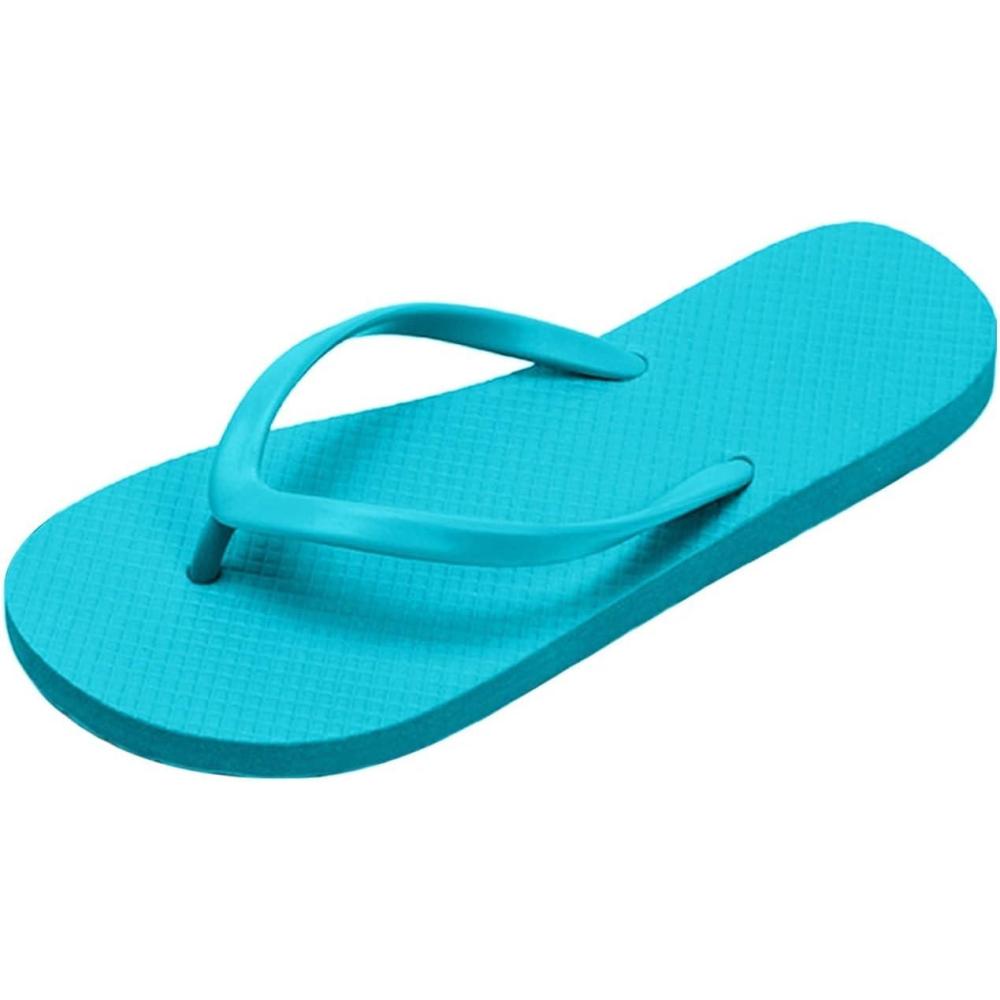 imageTongs pour Femmes Pantoufles de Douche pour Femmes Sandales Plates adaptes la Salle de Bain dt la Plage Piscine Tongs lgres et Basiques en Chaussures Scurit FemmesBleu Ciel