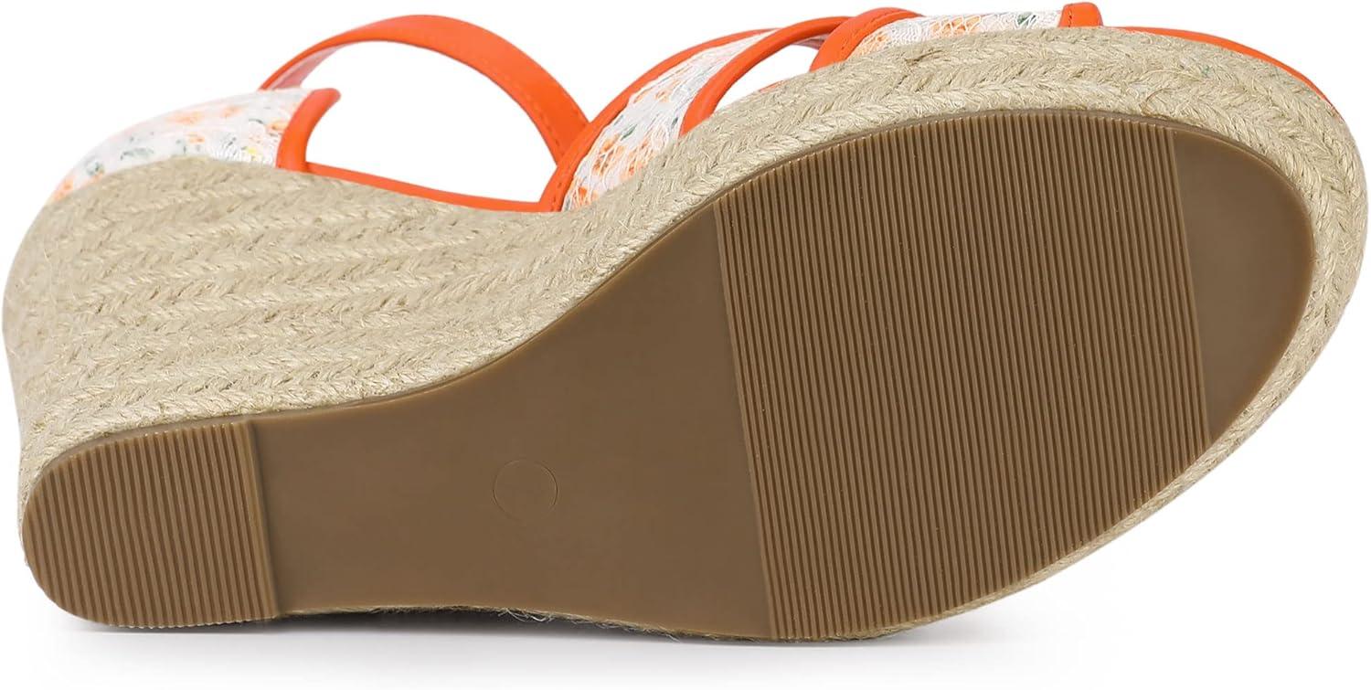 imageAllegra K Femmes Sandales Compenses Talon Compens Bride Cheville EspadrillePinke Blume