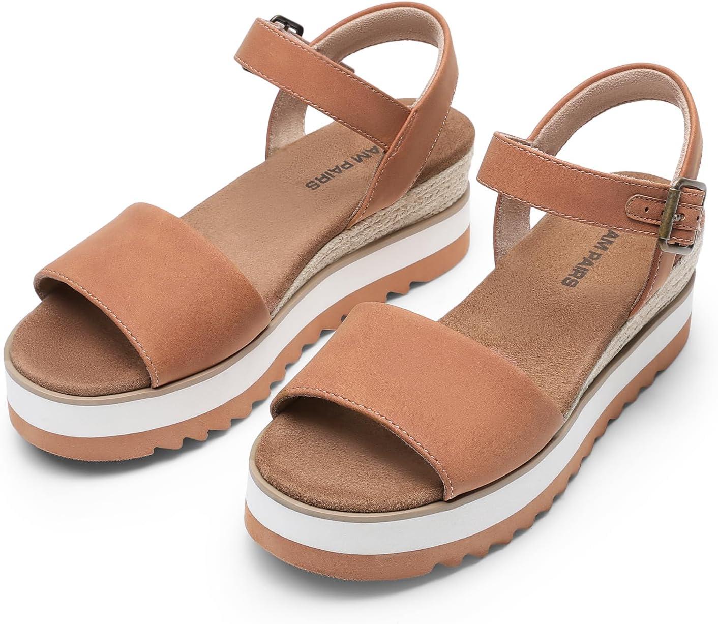 imageDREAM PAIRS Sandales Talon Compens pour Femmes Confortables Sandale Espadrilles dt Classique Plateforme DWUMPS2504Bronzer
