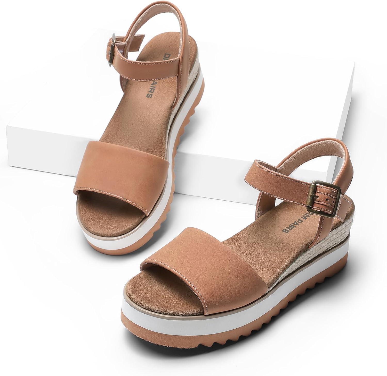 imageDREAM PAIRS Sandales Talon Compens pour Femmes Confortables Sandale Espadrilles dt Classique Plateforme DWUMPS2504Bronzer