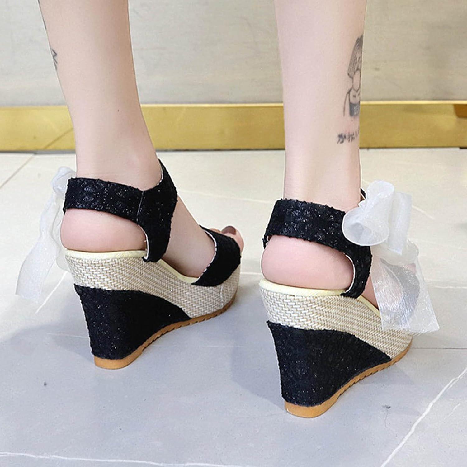 imageNUSGEAR Sandales pour femme Sandales dt croises bretelles croises lgantes Sandales compenses pour femme Sandales dt Sandales ChaussuresA Noir