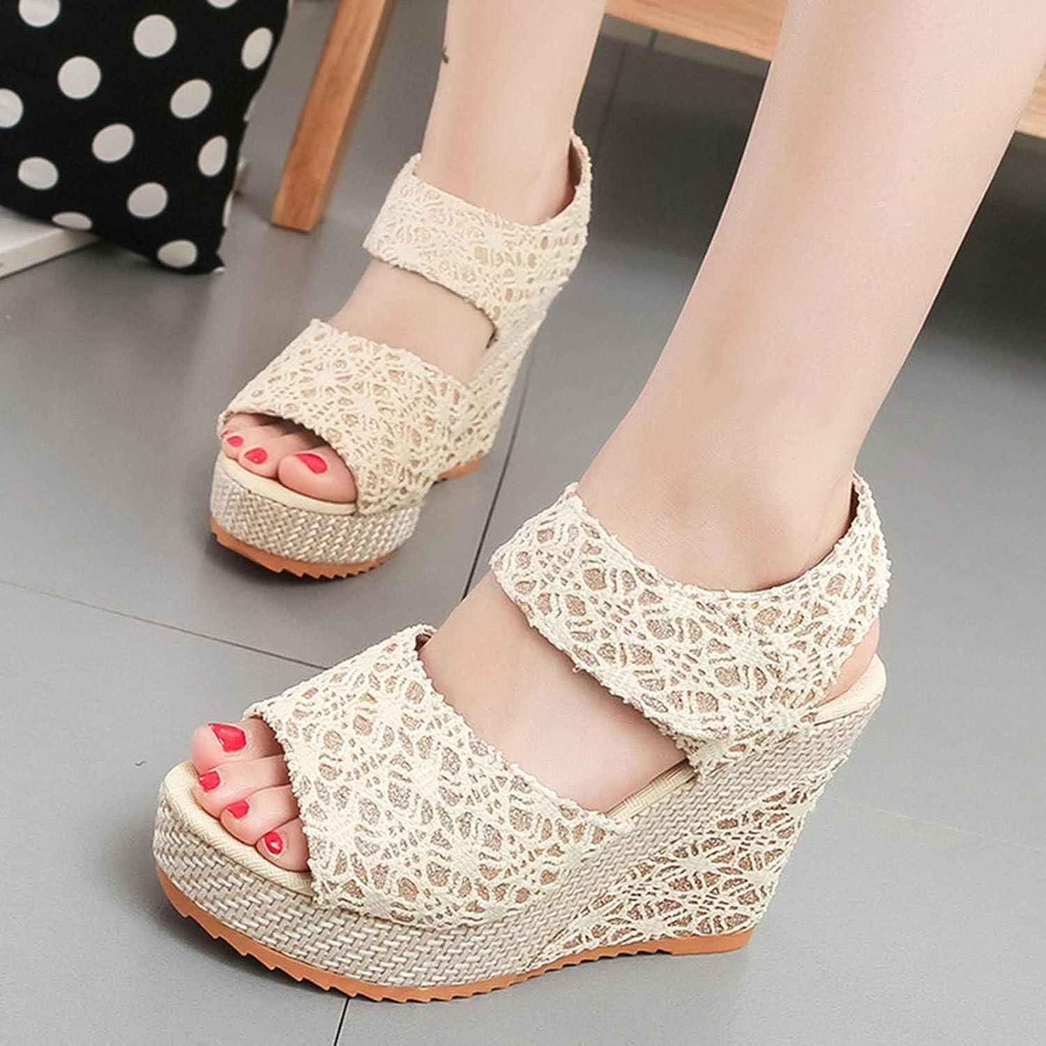 imageNUSGEAR Sandales pour femme Sandales dt croises bretelles croises lgantes Sandales compenses pour femme Sandales dt Sandales ChaussuresBeige