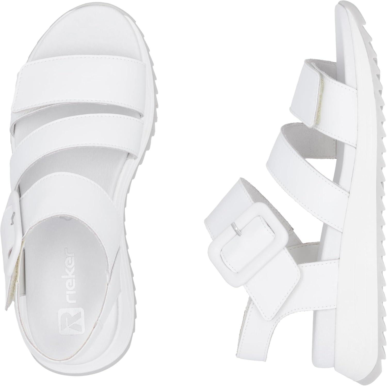 imageRieker W2950 Sandales compensesFemmeBlanc