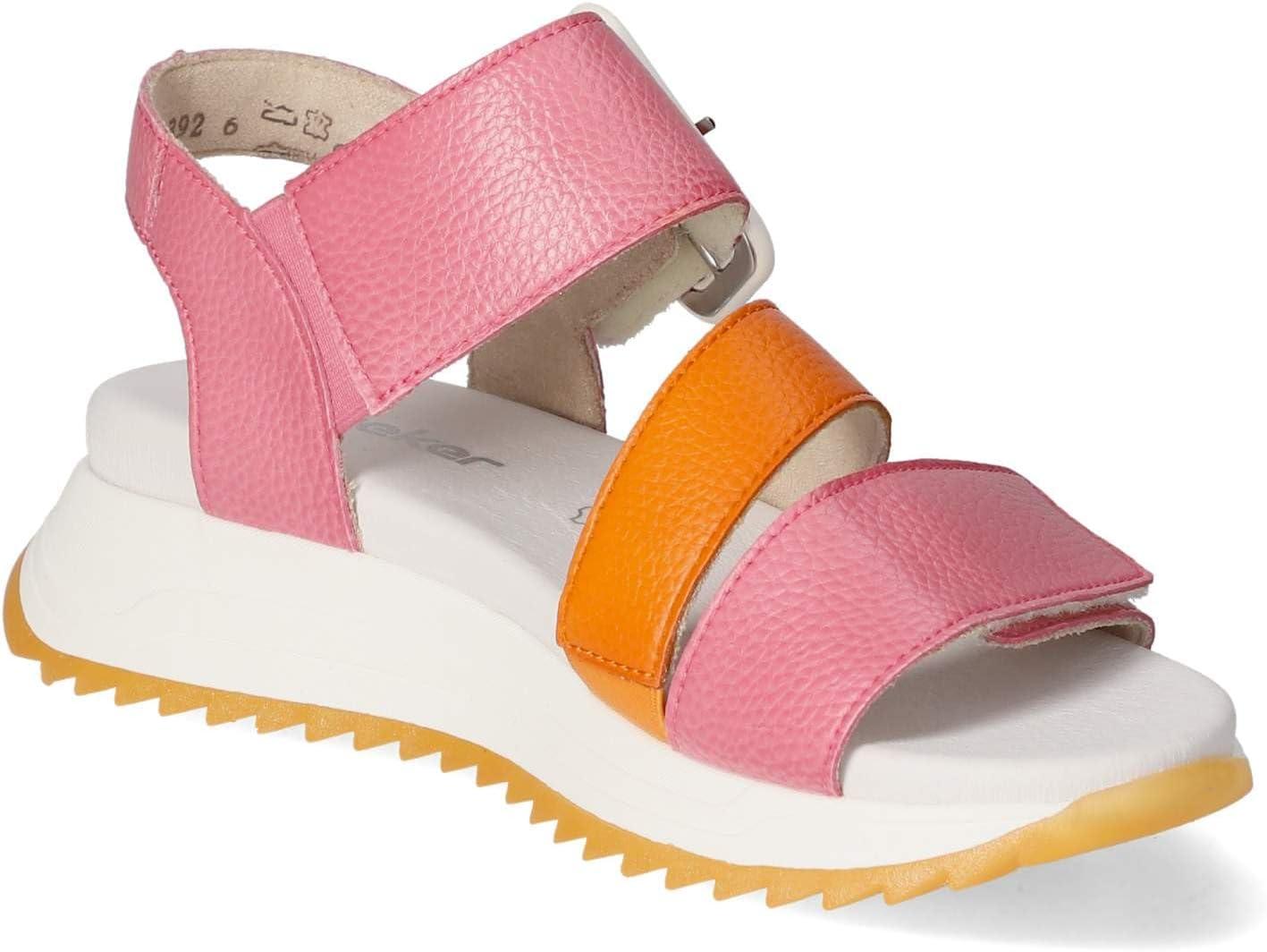 imageRieker W2950 Sandales compensesFemmeRose