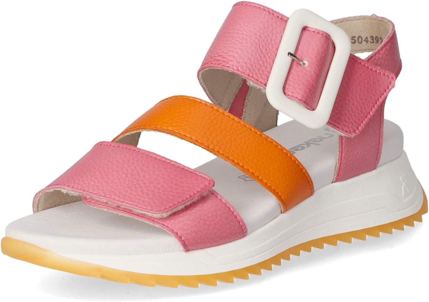 imageRieker W2950 Sandales compensesFemmeRose