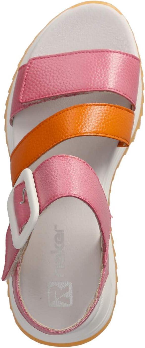 imageRieker W2950 Sandales compensesFemmeRose