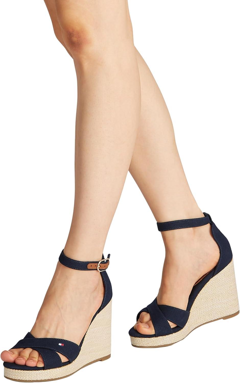 imageTommy Hilfiger Femme Flag High Wedge Espad Crisscross Fw0fw08661 Espadrilles compensesBlue Space Blue