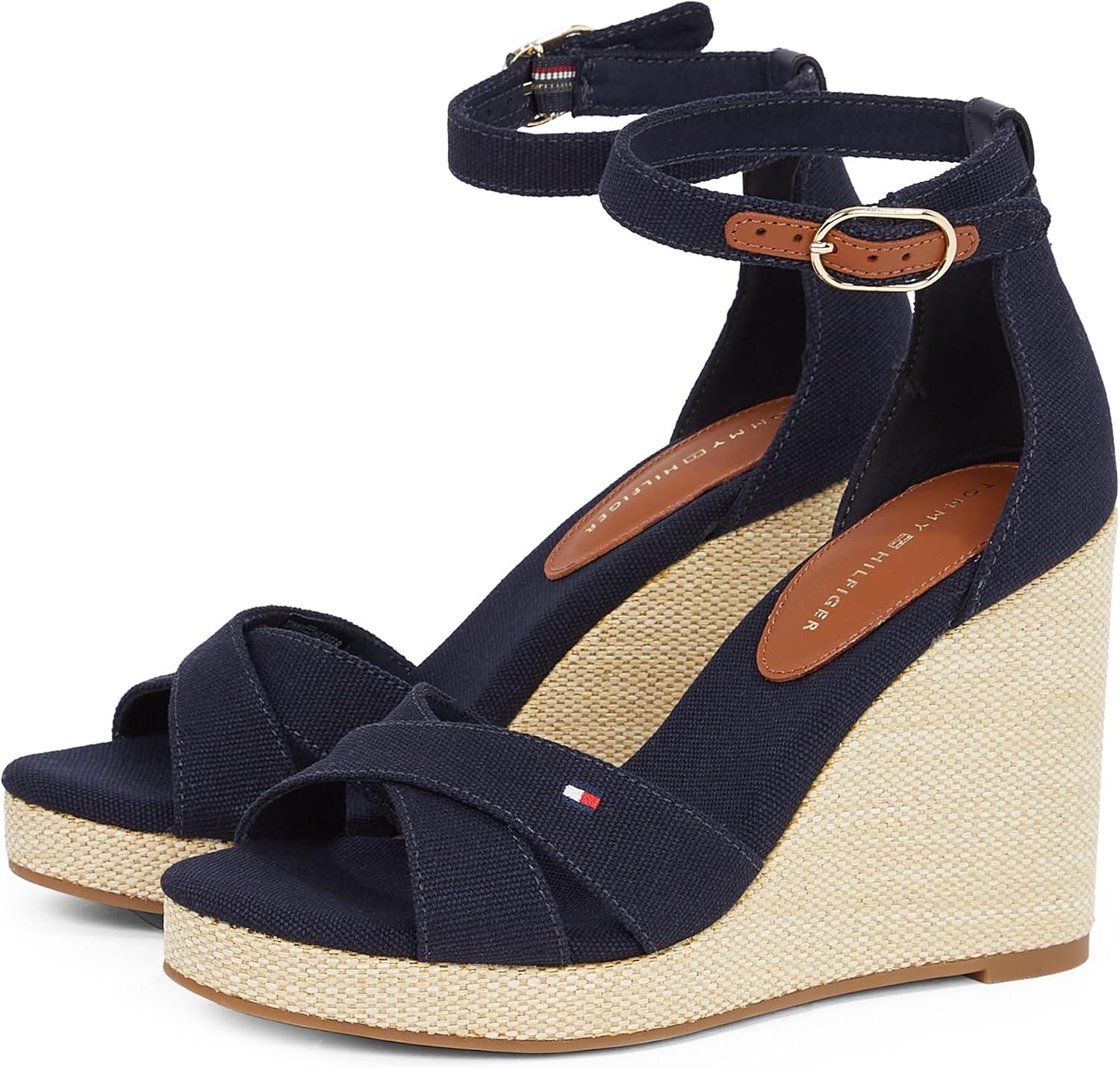 imageTommy Hilfiger Femme Flag High Wedge Espad Crisscross Fw0fw08661 Espadrilles compensesBlue Space Blue