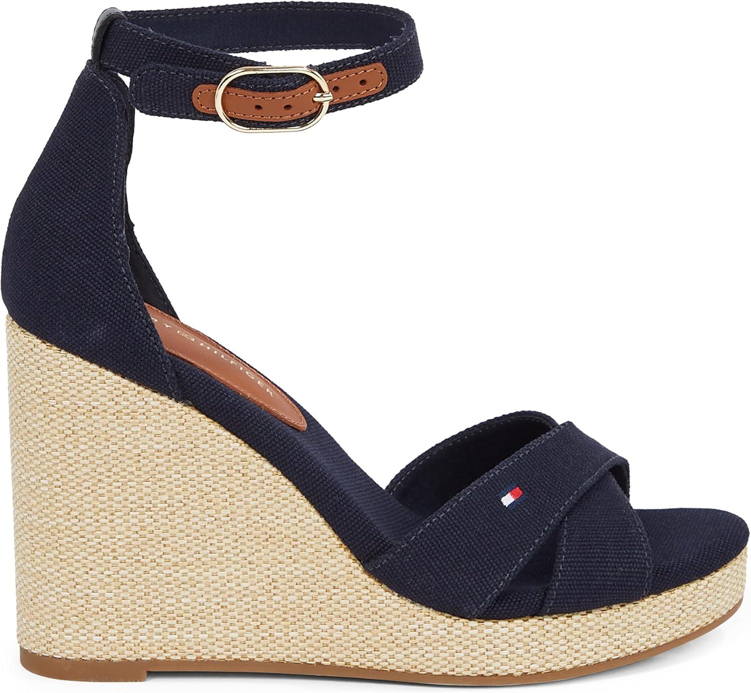 imageTommy Hilfiger Femme Flag High Wedge Espad Crisscross Fw0fw08661 Espadrilles compensesBlue Space Blue