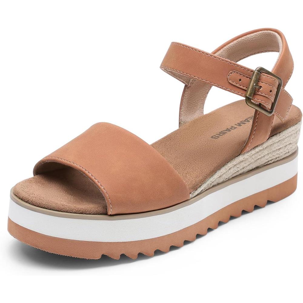 imageDREAM PAIRS Sandales Talon Compens pour Femmes Confortables Sandale Espadrilles dt Classique Plateforme DWUMPS2504Bronzer