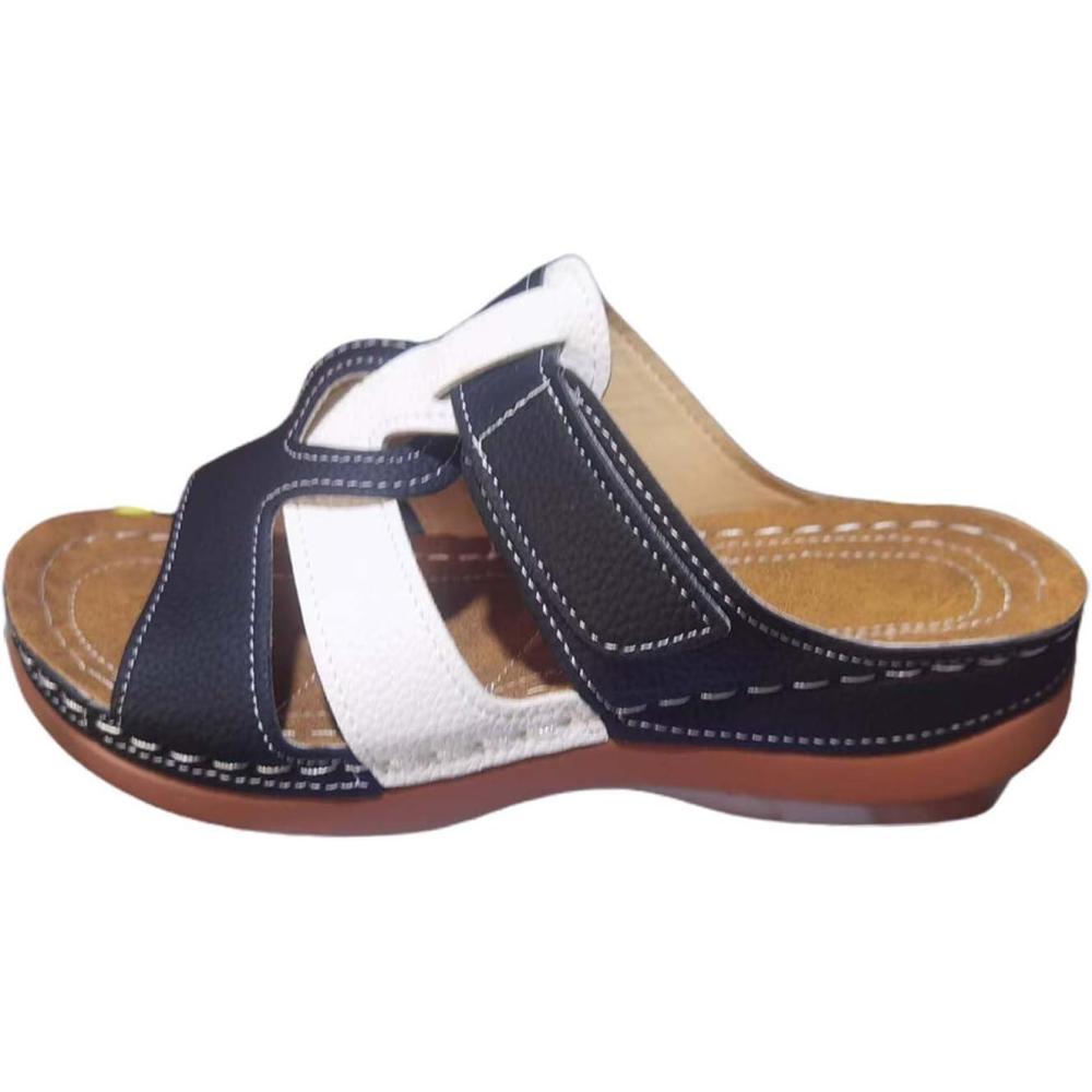 imageGenerico Sandales plates pour femme dt lgantes ouvertes 2025 Sandales plates respirantes souples de randonne dt confortables Sandales antidrapantes lgres pour printemps tNoir