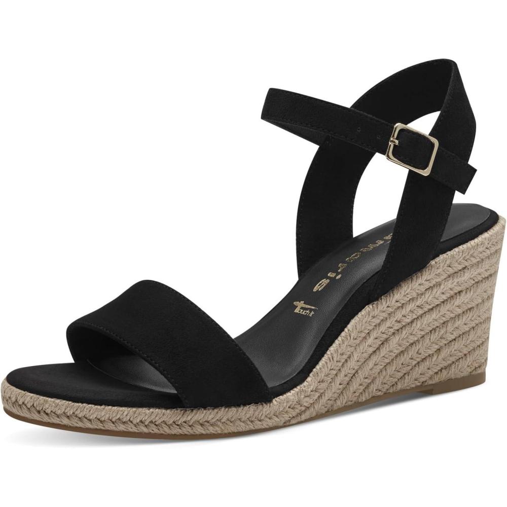 imageTamaris Sandales compenses pour femme 12830042 Noir 38 EU
