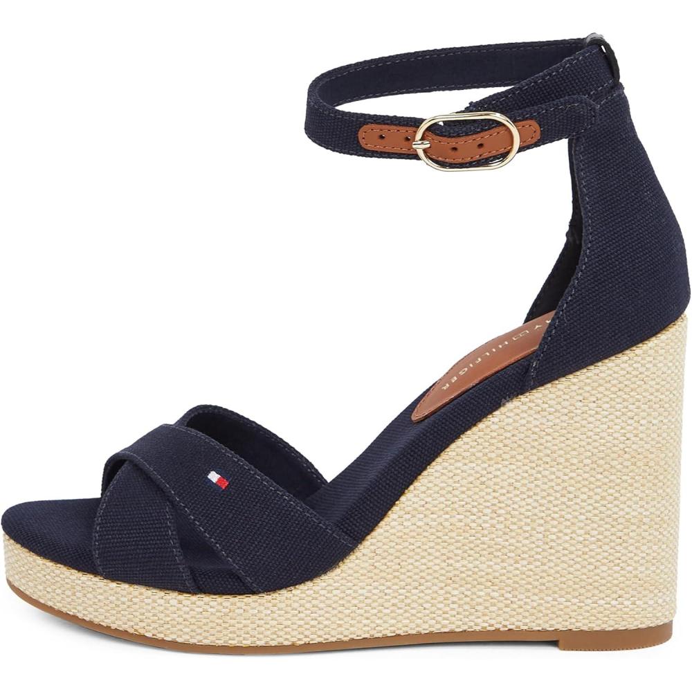 imageTommy Hilfiger Femme Flag High Wedge Espad Crisscross Fw0fw08661 Espadrilles compensesBlue Space Blue